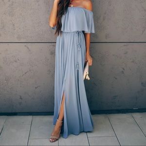 Slate Blue VICI Off the Shoulder Dress Size M